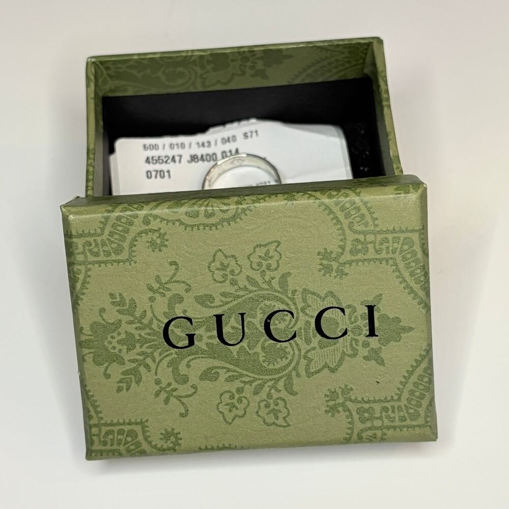 Gucci Blind for Love Sterling Silver Band Ring Italian Sz 17- US 8 New w/Box - Picture 2 of 9
